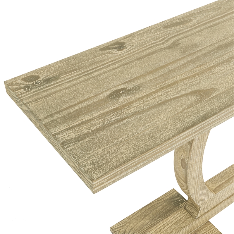 Boraam Zen Rectangular Pine Wood Console Table - Barnwood Sandblast
