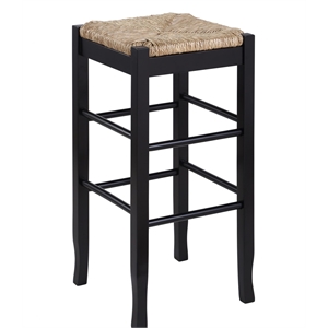 Boraam Square Rush Bar Height Backless Bar Stool - Black