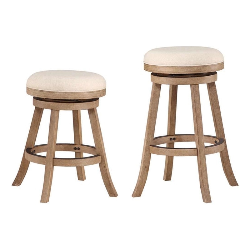 Boraam Fenton Swivel Backless Counter Stool - Driftwood Wire-Brush