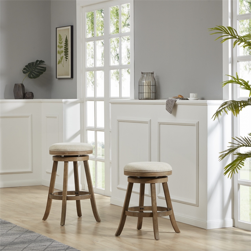 Boraam Fenton Swivel Backless Counter Stool - Driftwood Wire-Brush