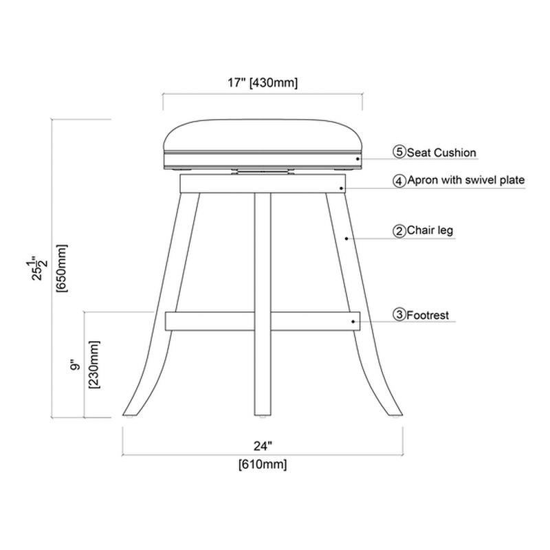 Boraam Fenton Swivel Backless Counter Stool - Driftwood Wire-Brush