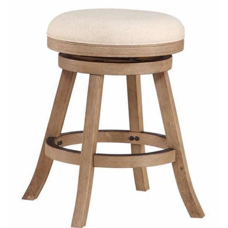 Boraam Fenton Swivel Backless Counter Stool - Driftwood Wire-Brush
