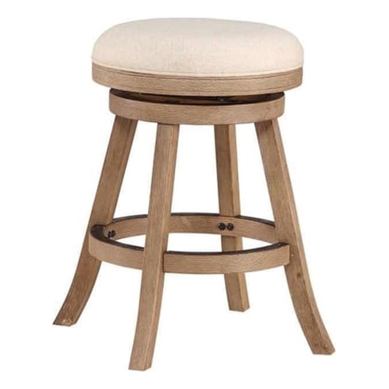 Boraam Fenton Swivel Backless Counter Stool - Driftwood Wire-Brush