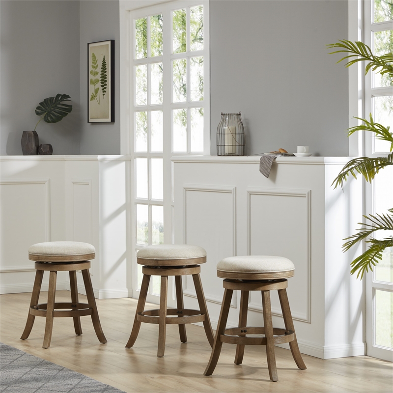 Boraam Fenton Swivel Backless Counter Stool - Driftwood Wire-Brush