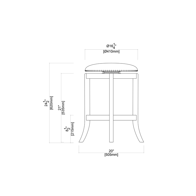 Boraam Cordova Swivel Backless Counter Stool - Cherry