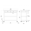 Boraam Sonoma Kitchen Cart with Stainless Steel Top - Storm Gray Wire-Brush
