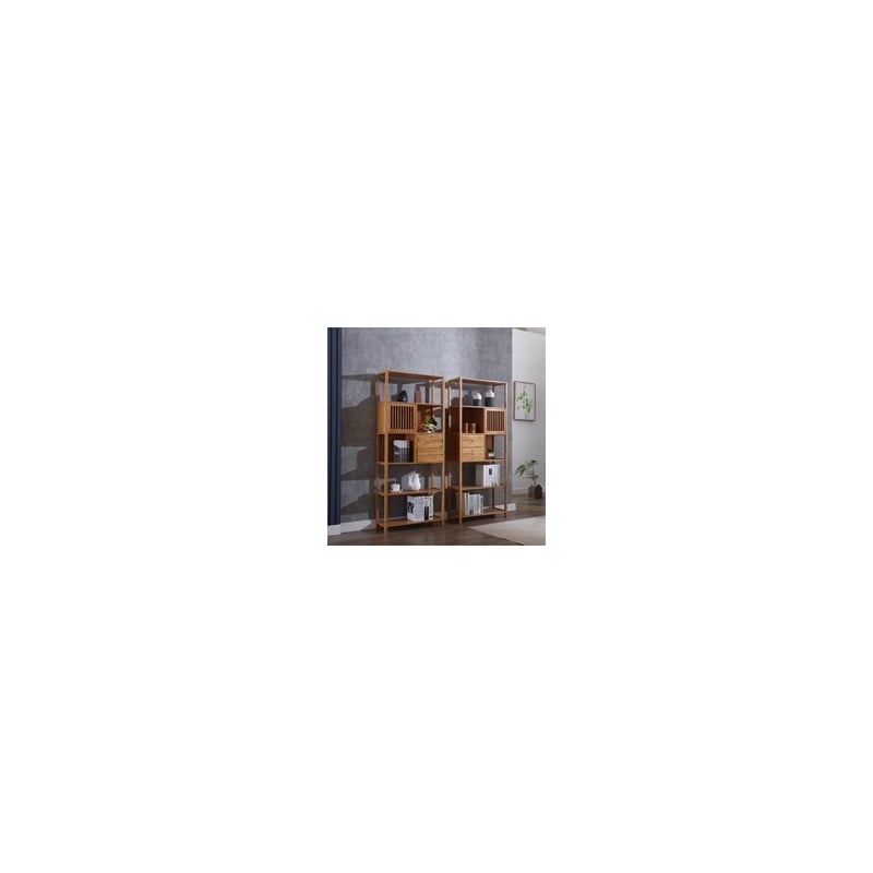 Boraam Selma Bamboo Bookcase - Left Facing Spindle Cabinet - Natural