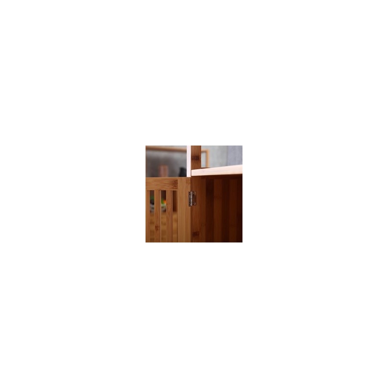 Boraam Selma Bamboo Bookcase - Left Facing Spindle Cabinet - Natural
