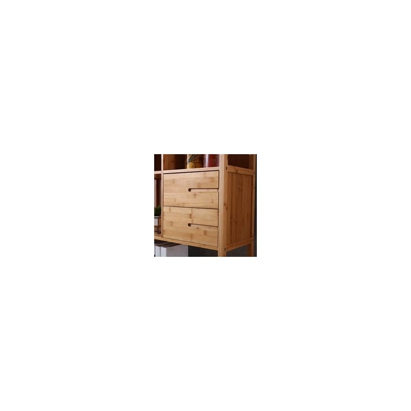 Boraam Selma Bamboo Bookcase - Left Facing Spindle Cabinet - Natural