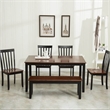 Boraam Wood Bloomington Backless Dining Bench in Black/Cherry Finish