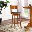 Boraam Wood Palmetto Swivel Bar Stool  - Fruitwood Brown Finish