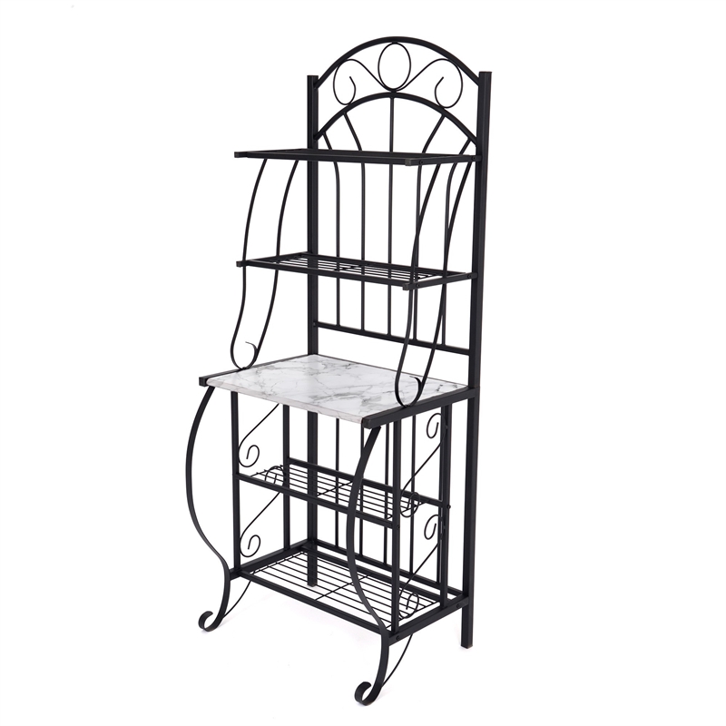 Boraam Valencia Baker's Rack with Faux Marble Shelf