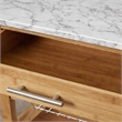 Boraam Aya Bamboo Kitchen Cart with Faux Marble Top