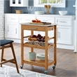 Boraam Aya Bamboo Kitchen Cart with Faux Marble Top