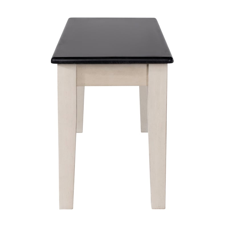 Boraam Shaker Dining Bench - European Black Ash/Antique White
