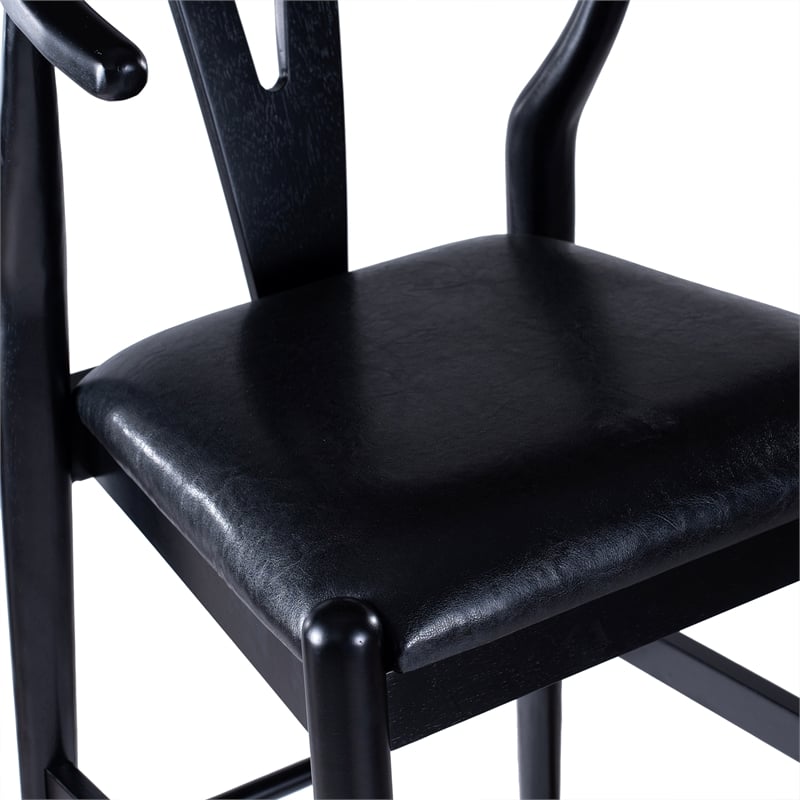 Boraam Wishbone Bar Height Kitchen Bar Stool - Black Finish