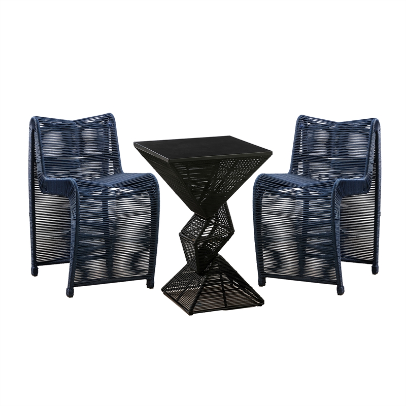 Lorenzo Iron Rope 3pc Pub Set - Blue Finish
