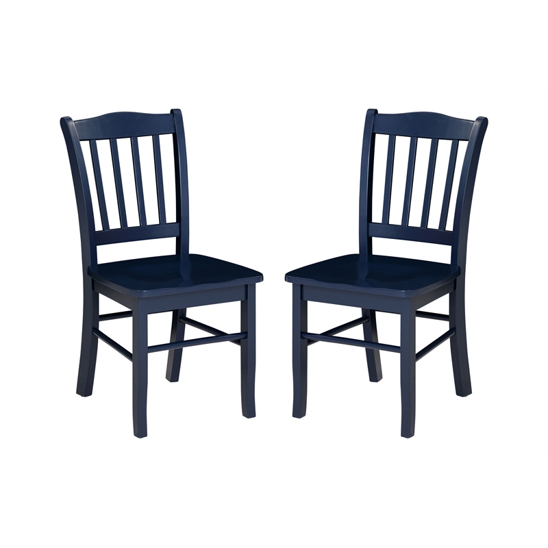 Boraam Shaker Dining Chairs Set of 2 in Navy Blue Finish