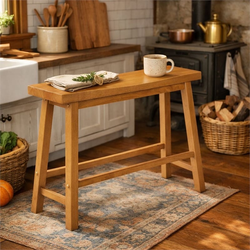 Boraam Sonoma Backless Bench - Honey Oak