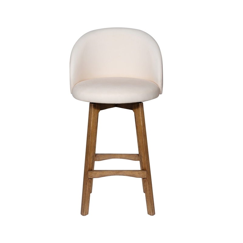 Boraam Garet Swivel Bar Stool - Rustic Natural Finish