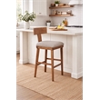 Boraam Theodora T- Back Bar Stool with Wood Seat Frame and Cushion