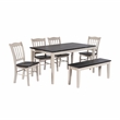 Boraam Shaker 6-Piece Dining Set - European Black Ash/Antique White