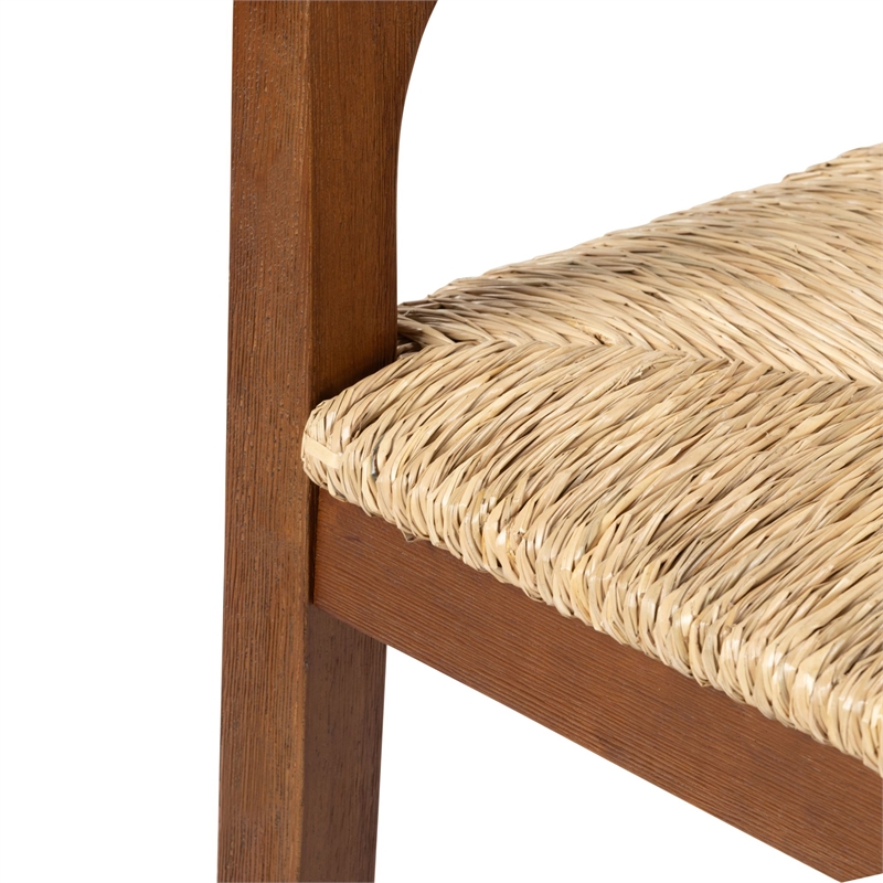 Rasmus Dining Rush Armchair - Chestnut Wire-Brush Finish