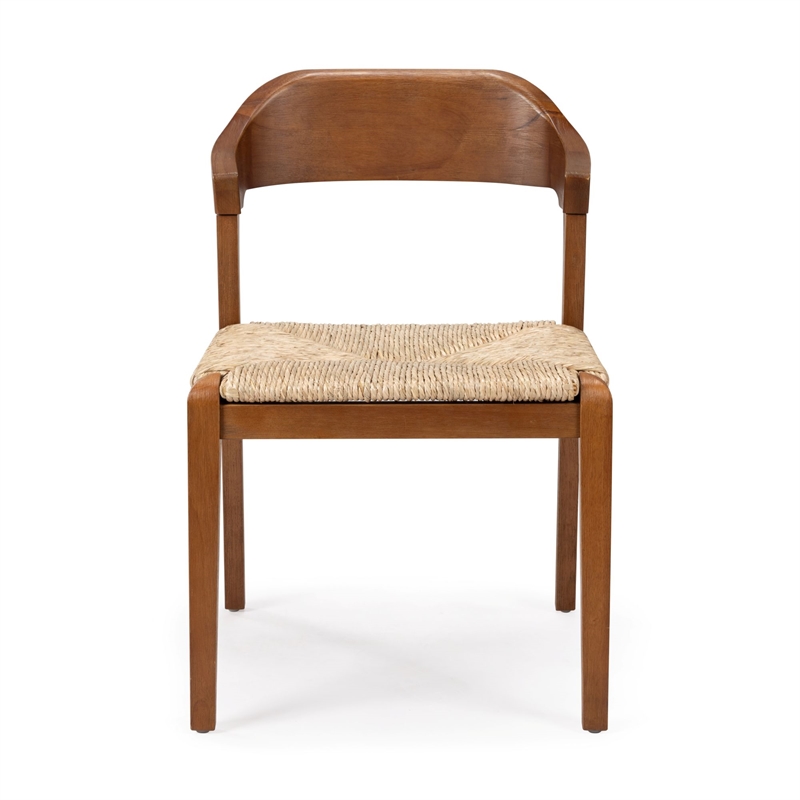 Rasmus Dining Rush Side Chair - Chestnut Wire-Brush Finish