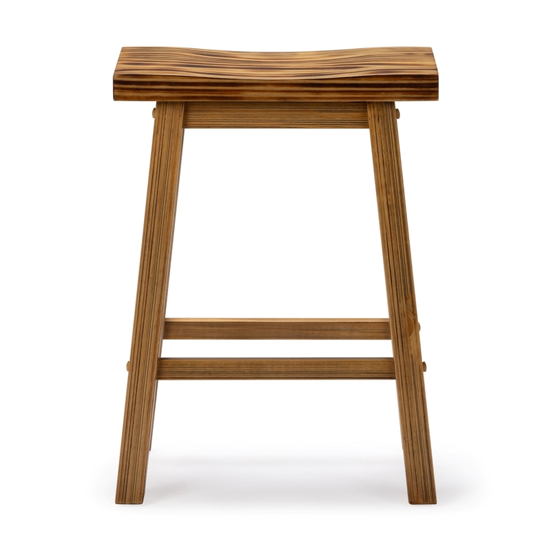 Sonoma Backless Saddle Counter Stool - Burnt Natural