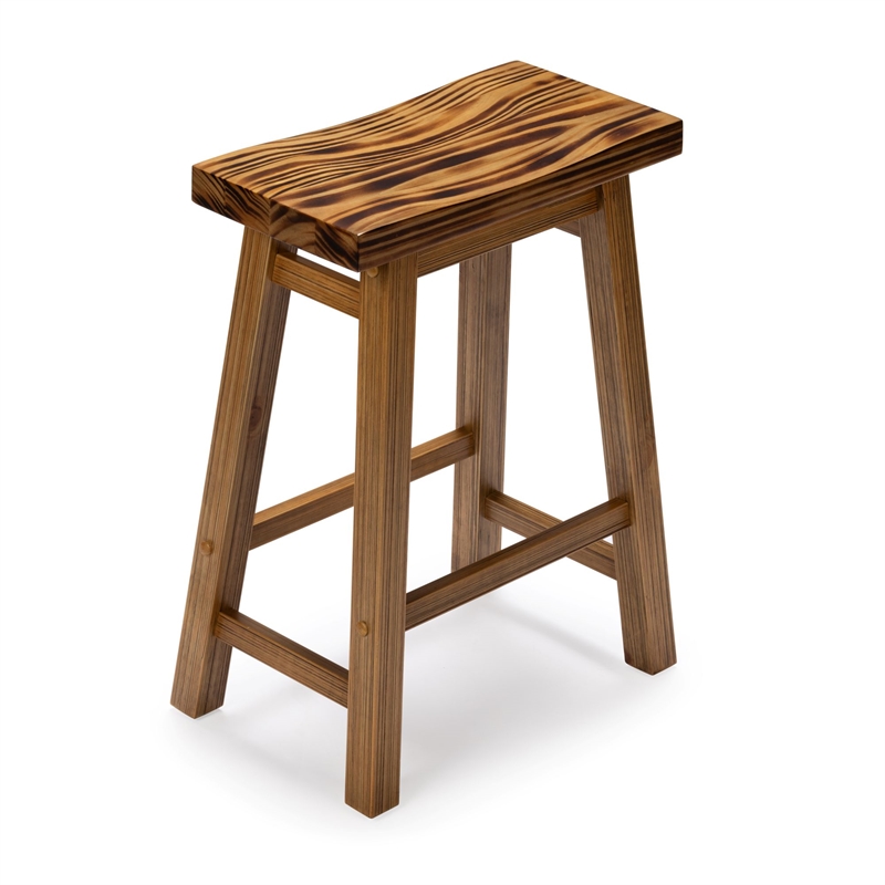 Sonoma Backless Saddle Counter Stool - Burnt Natural