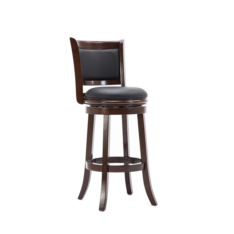 Boraam Augusta Swivel Wood Bar Stool - Java Finish