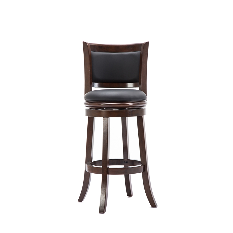 Boraam Augusta Swivel Wood Bar Stool - Java Finish