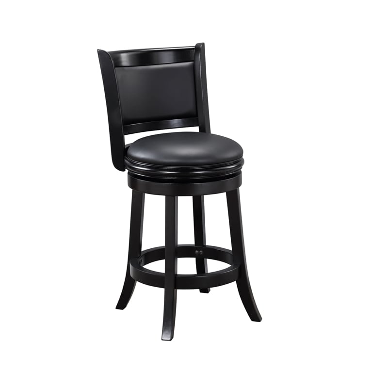 Boraam Augusta Swivel Wood Counter Stool - Ebony Finish