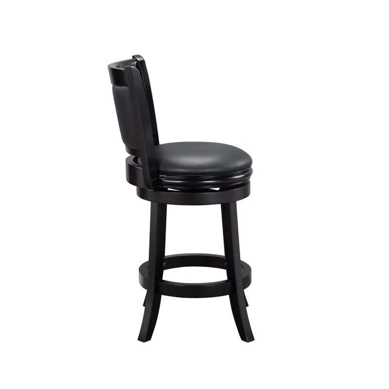 Boraam Augusta Swivel Wood Counter Stool - Ebony Finish