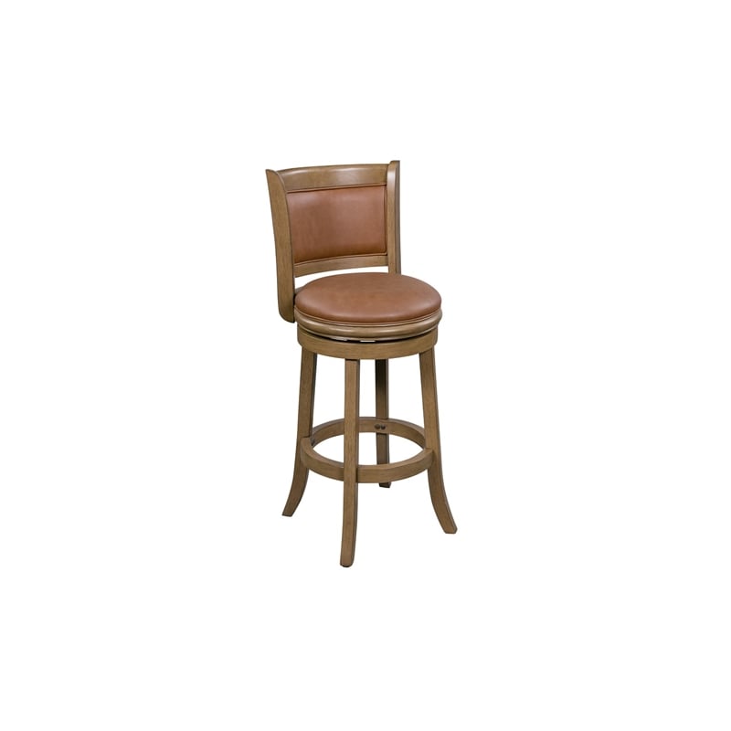 Boraam Augusta Swivel Wood Counter Stool - Toasted Oak Finish