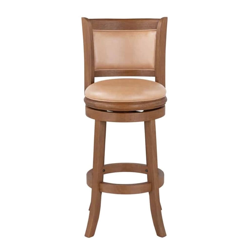 Boraam Augusta Swivel Wood Bar Stool - Toasted Oak