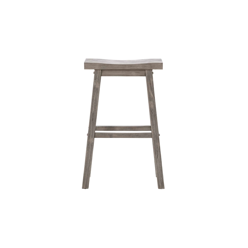 Sonoma Backless Saddle Bar Stools - Storm Gray Wire-Brush - Set of 2