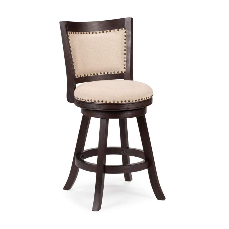 Melrose Swivel Counter Stool - Espresso Wire-Brush