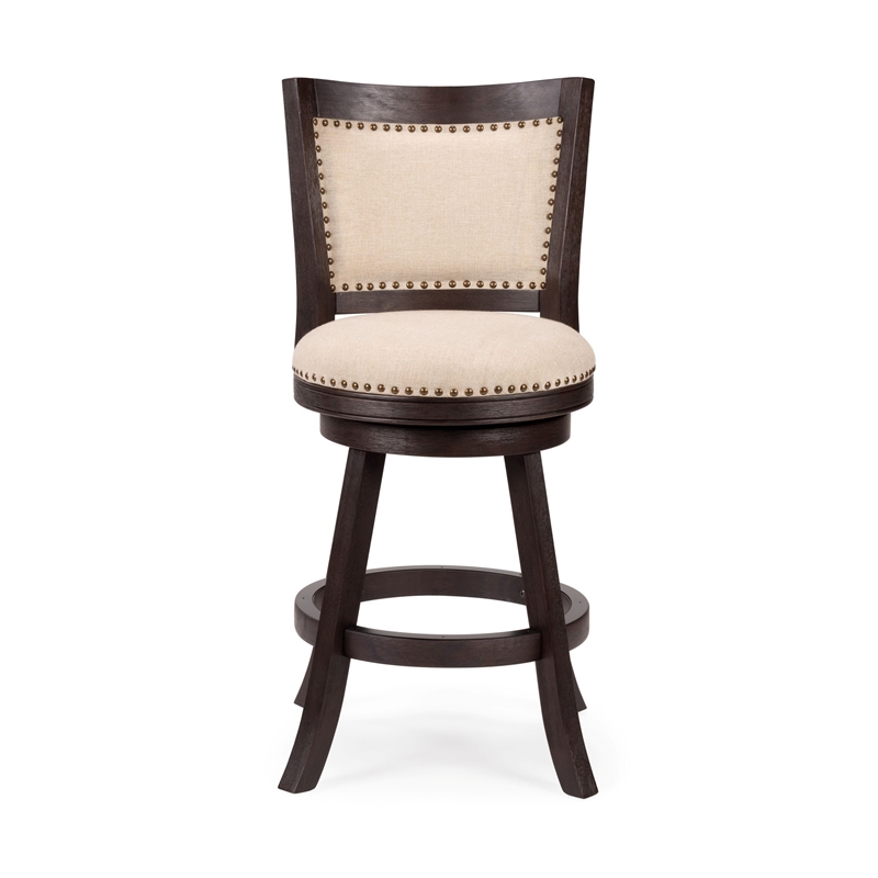 Melrose Swivel Counter Stool - Espresso Wire-Brush