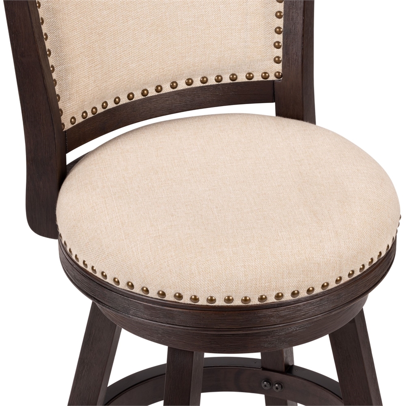 Melrose Swivel Counter Stool - Espresso Wire-Brush