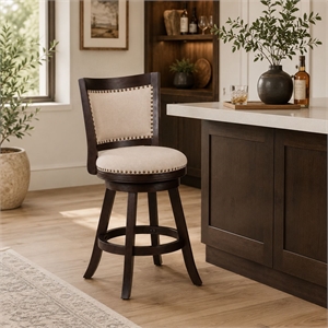 Melrose Swivel Counter Stool - Espresso Wire-Brush