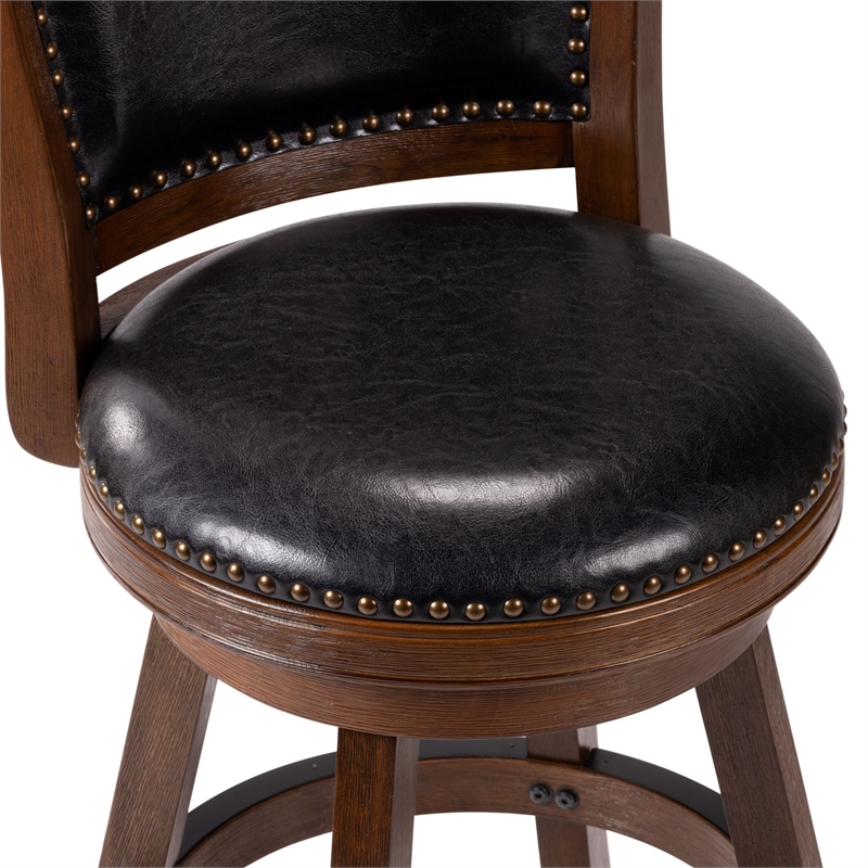Melrose Swivel Counter Stool - Cappuccino Wire-Brush