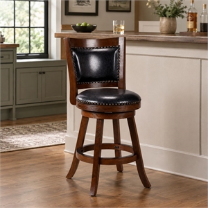 Melrose Swivel Counter Stool - Cappuccino Wire-Brush