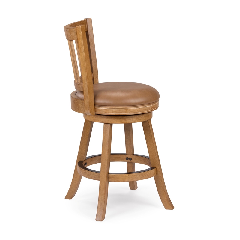 Sheldon Swivel Counter Stool - Chestnut Wire-Brush