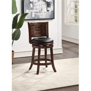 Boraam Wood Sumatra Counter Height Swivel Stool in Cappuccino Finish