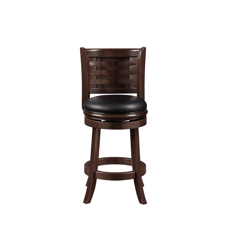 Boraam Wood Sumatra Counter Height Swivel Stool in Cappuccino Finish