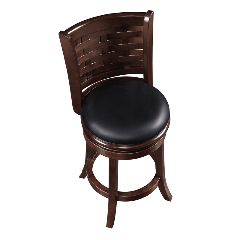 Boraam Wood Sumatra Counter Height Swivel Stool in Cappuccino Finish