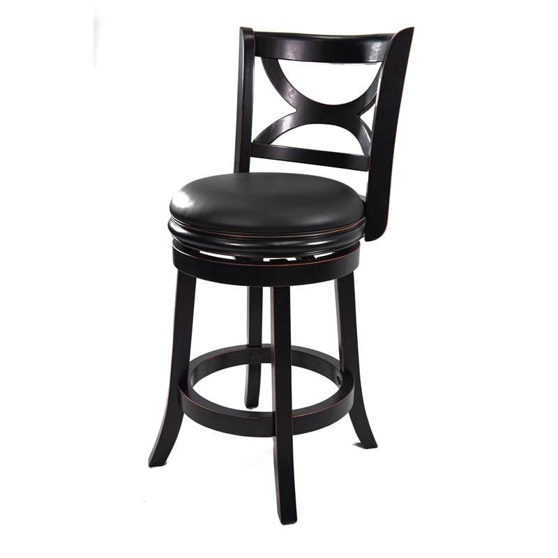 Boraam Florence Counter Height Swivel Counter Stool in Black Sandthru