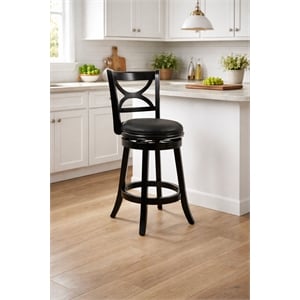 Boraam Florence Counter Height Swivel Counter Stool in Black Sandthru