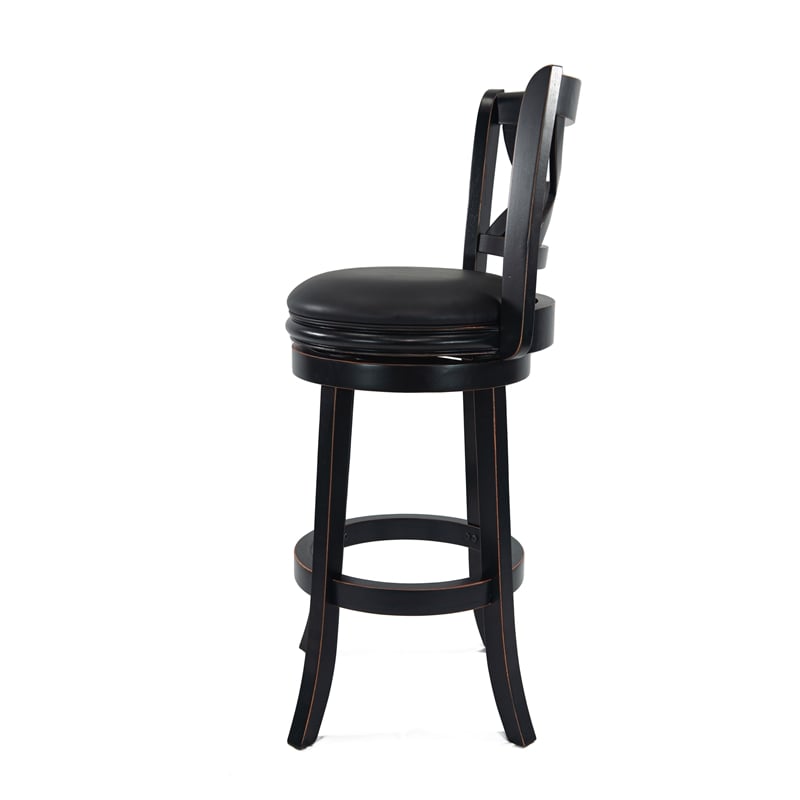 Boraam Florence Bar Height Swivel Bar Stool in Black Sandthru
